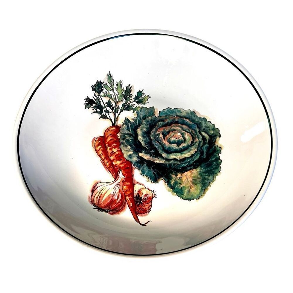 Williams Sonoma Harvest Large Serving Pasta Salad Bowl Carrots Cabbage Discontin
